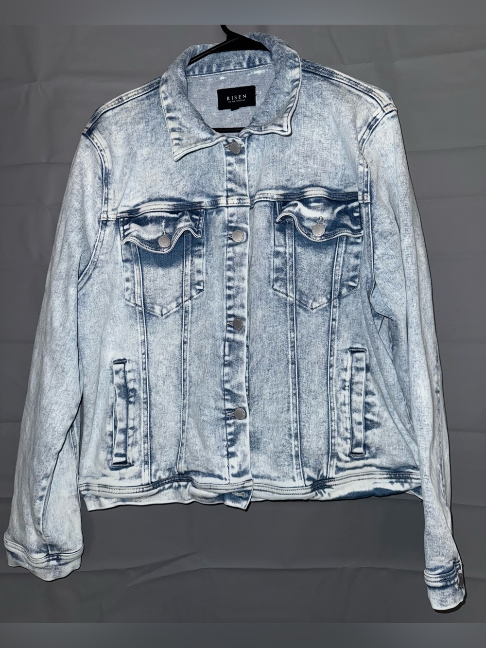 Risen acid-washed denim jacket Size 1XL